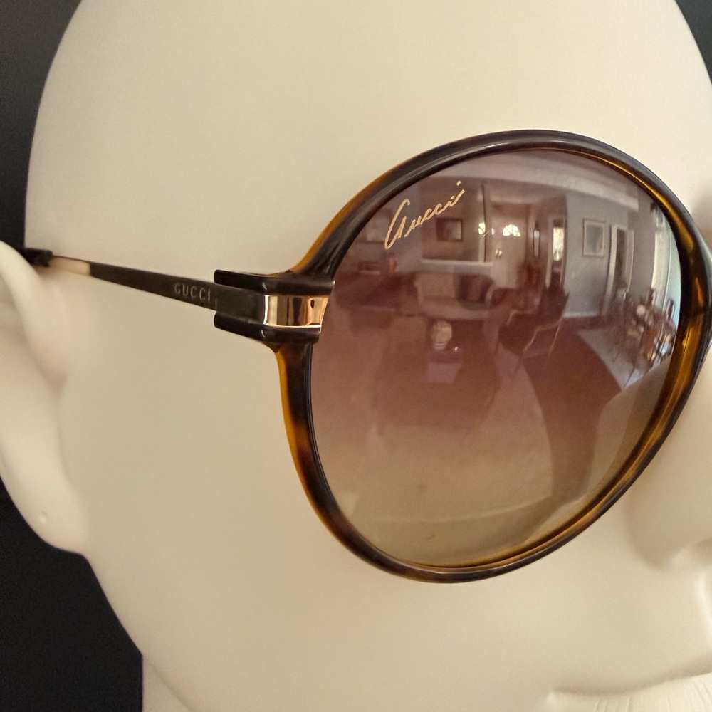 Gucci Oversized Brown Gradient Round Sunglasses w… - image 2